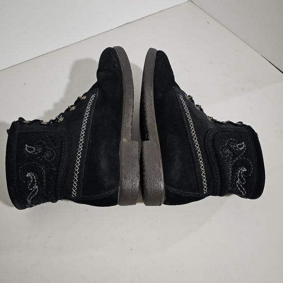 Tecnica black Suede embroidered ankle bootie sz 39 8.5 - Picture 7 of 14